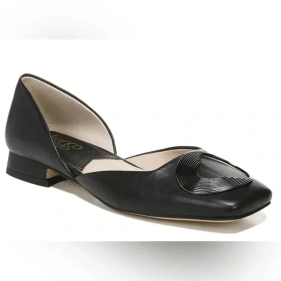 Franco Sarto leather L-Branza black elegant flats size 7.5m - Picture 1 of 7